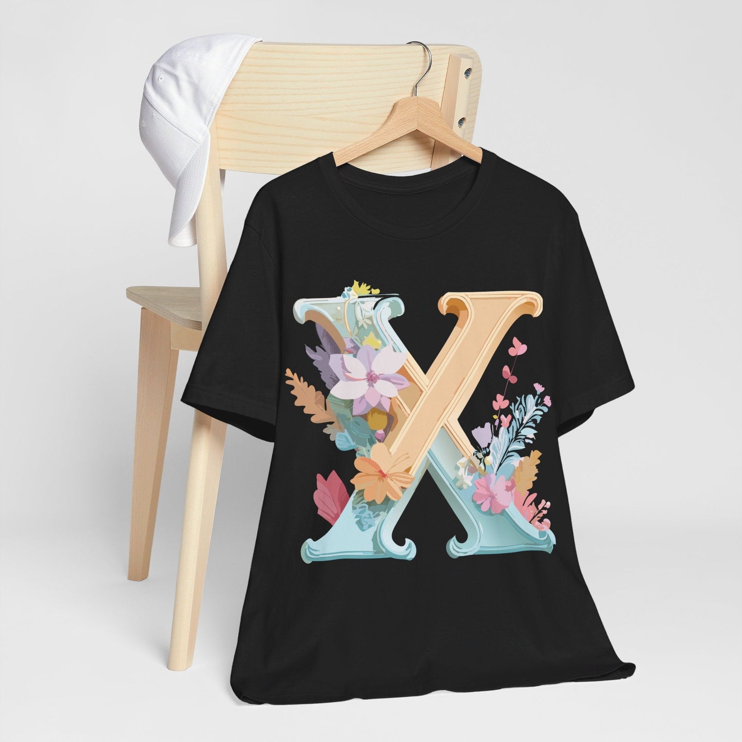 Letter X Shirt Graphic Tee Unisex Vintage Inspired Artwork By Adelpha Premium Comfort