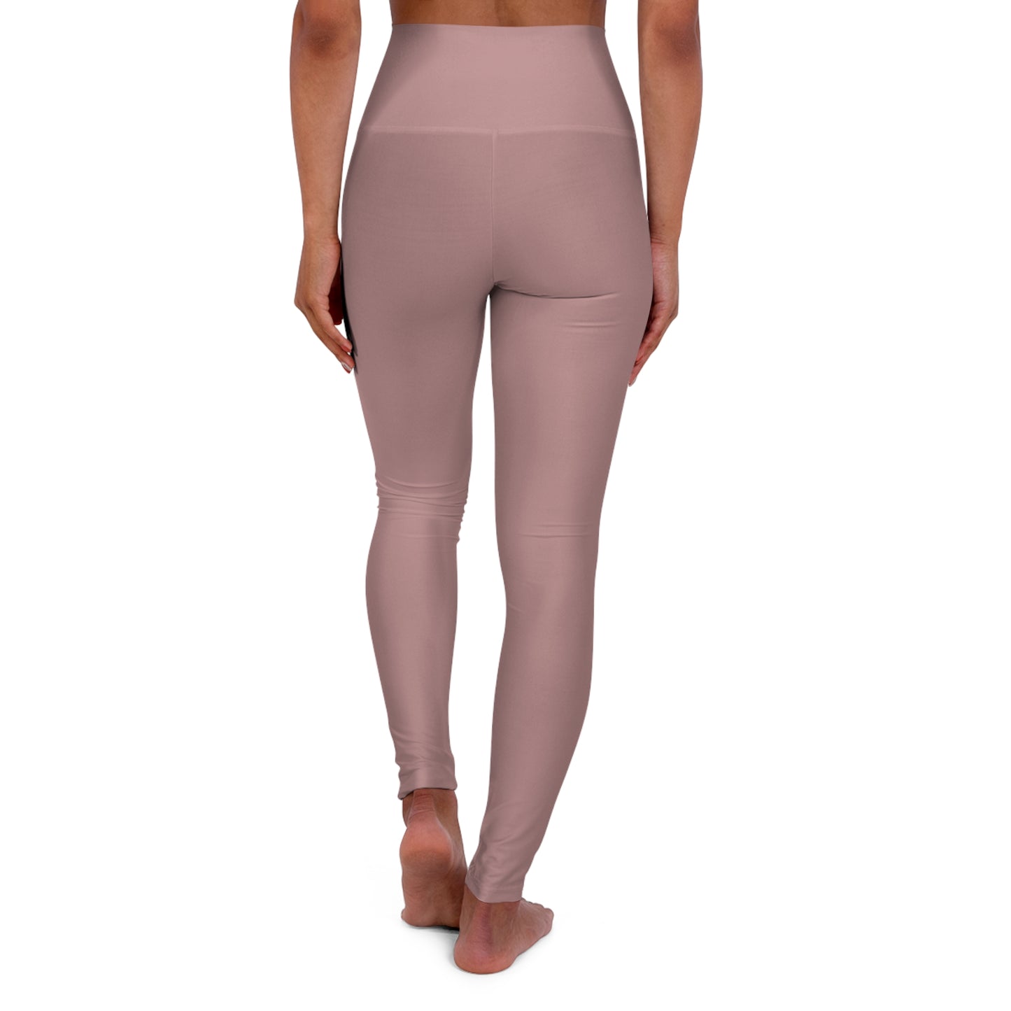 High-Waist Rosy Taupe Yoga Leggings Women's Seamless Poly-Span Stretchy Rose Tan Performance Leggings