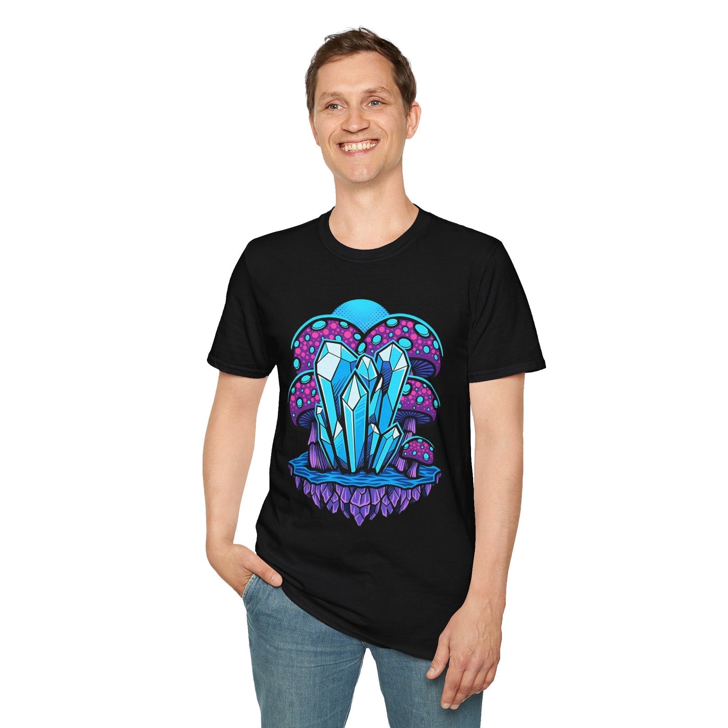 Mashroom Tee Shirt Softstyle Gildan 64000 100 Percent Ring Spun Cotton Breathable Funny Fungus