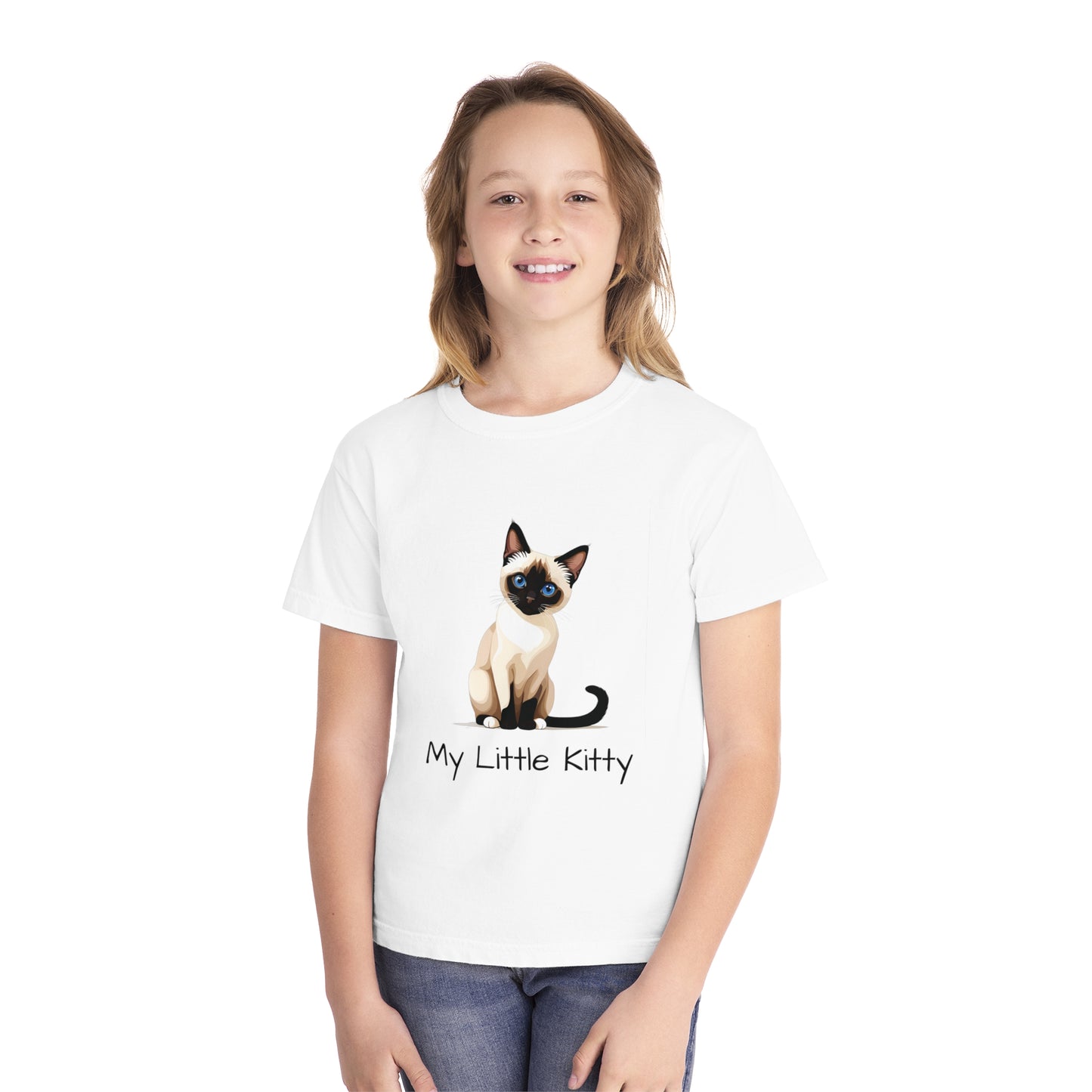 Youth Tee Shirt with Little Kitty