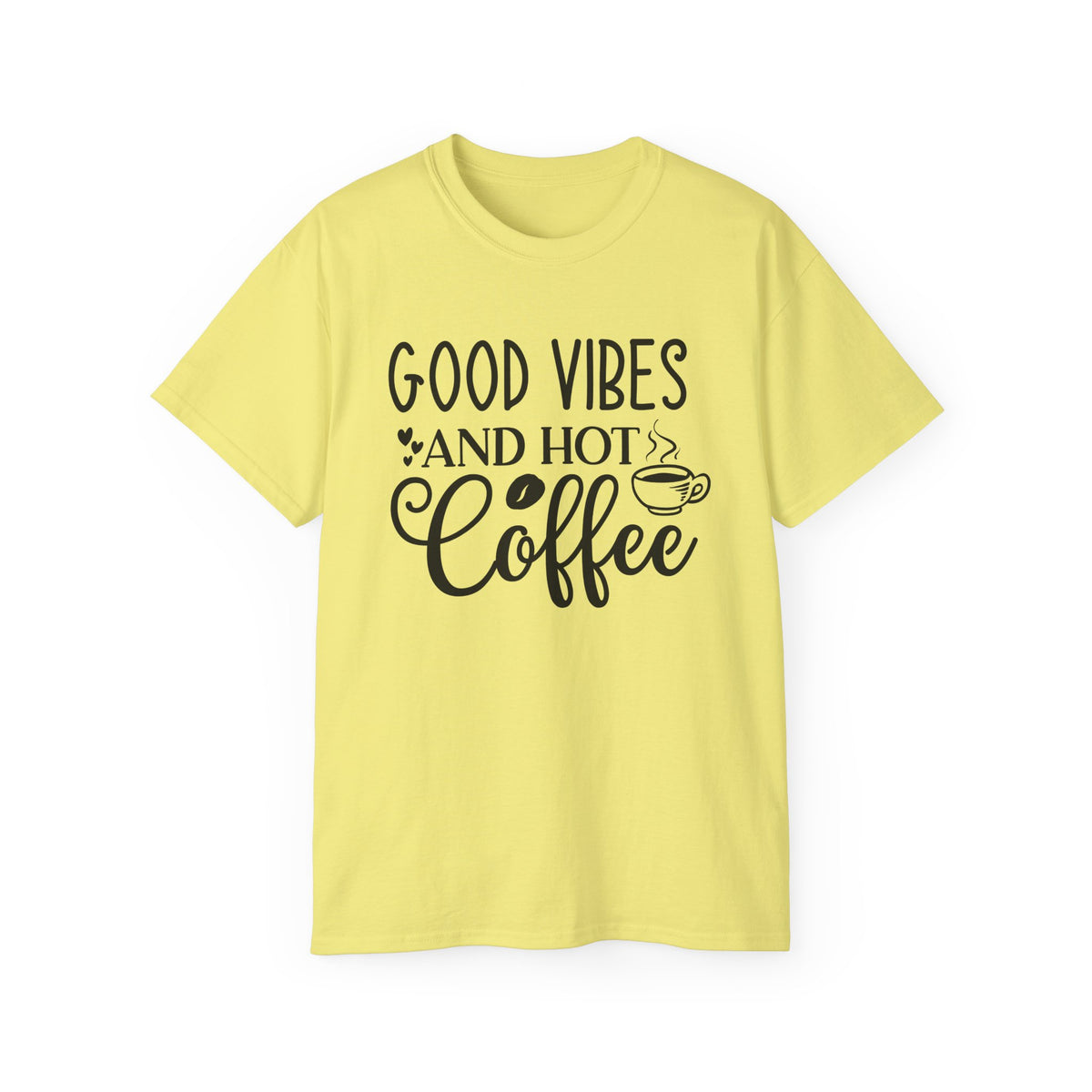 Good Vibes and Hot Coffee Tee | Coffee Lover Shirt, Morning Coffee Quote