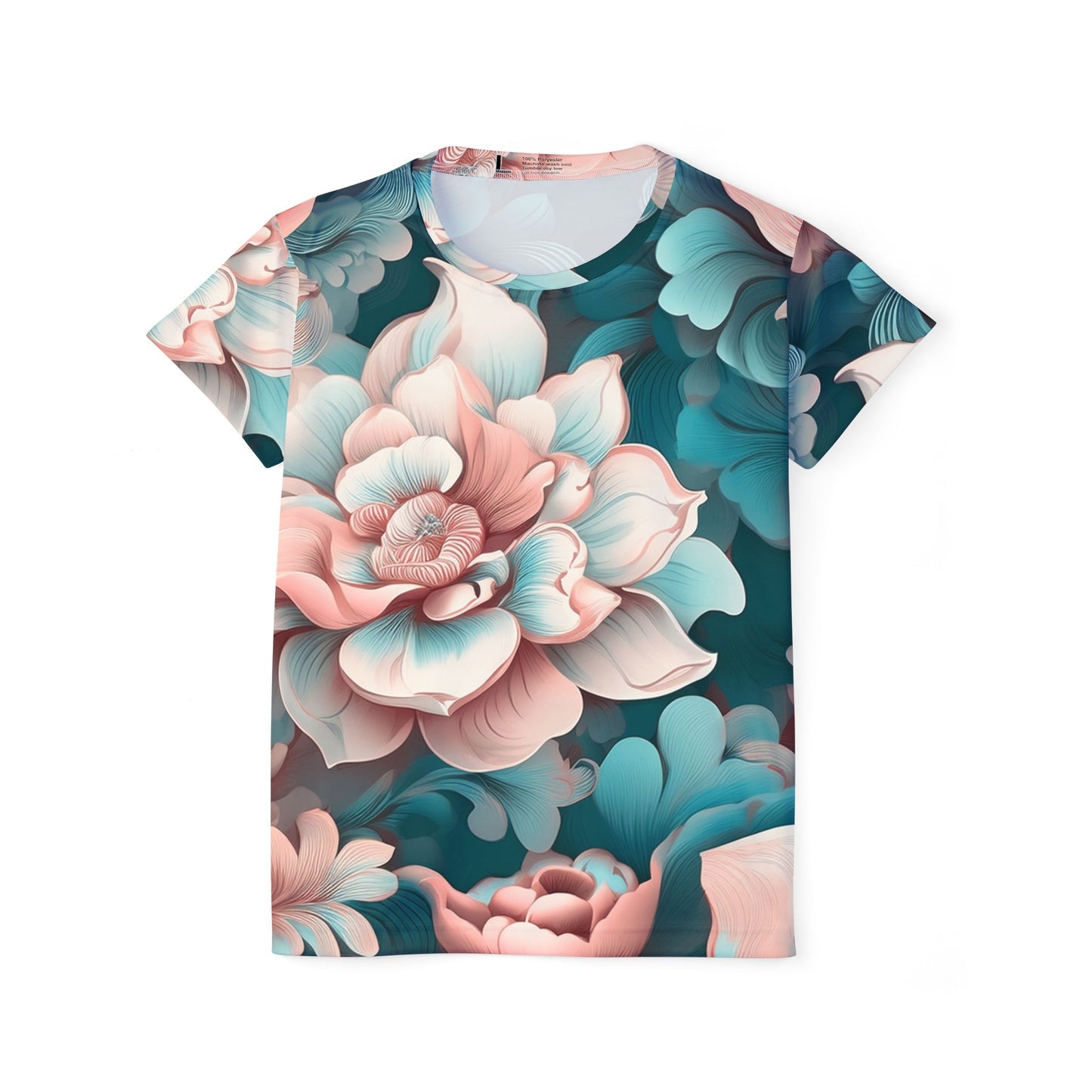Women Poly T-Shirt with Floral Print