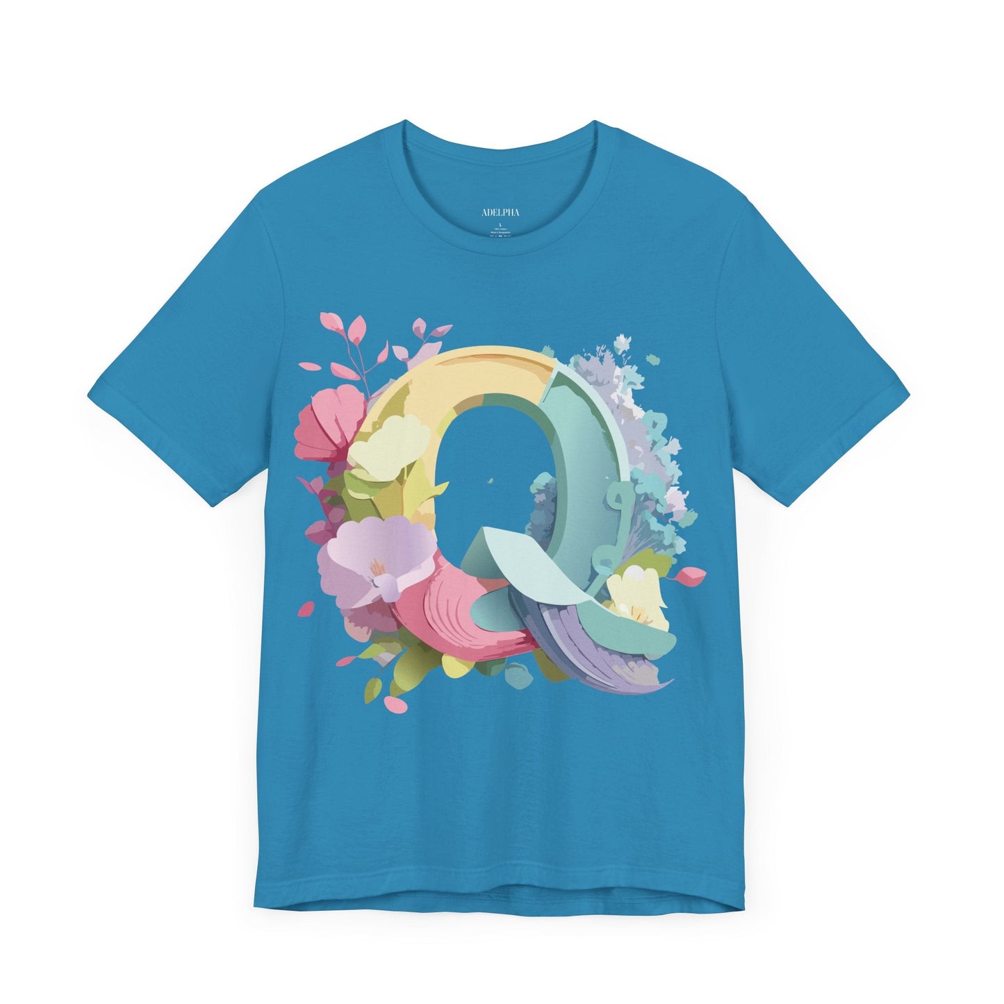 Letter Q Graphic Tee Unisex Short Sleeve Vintage Inspired Art Adelpha Tee Premium Cotton Comfort