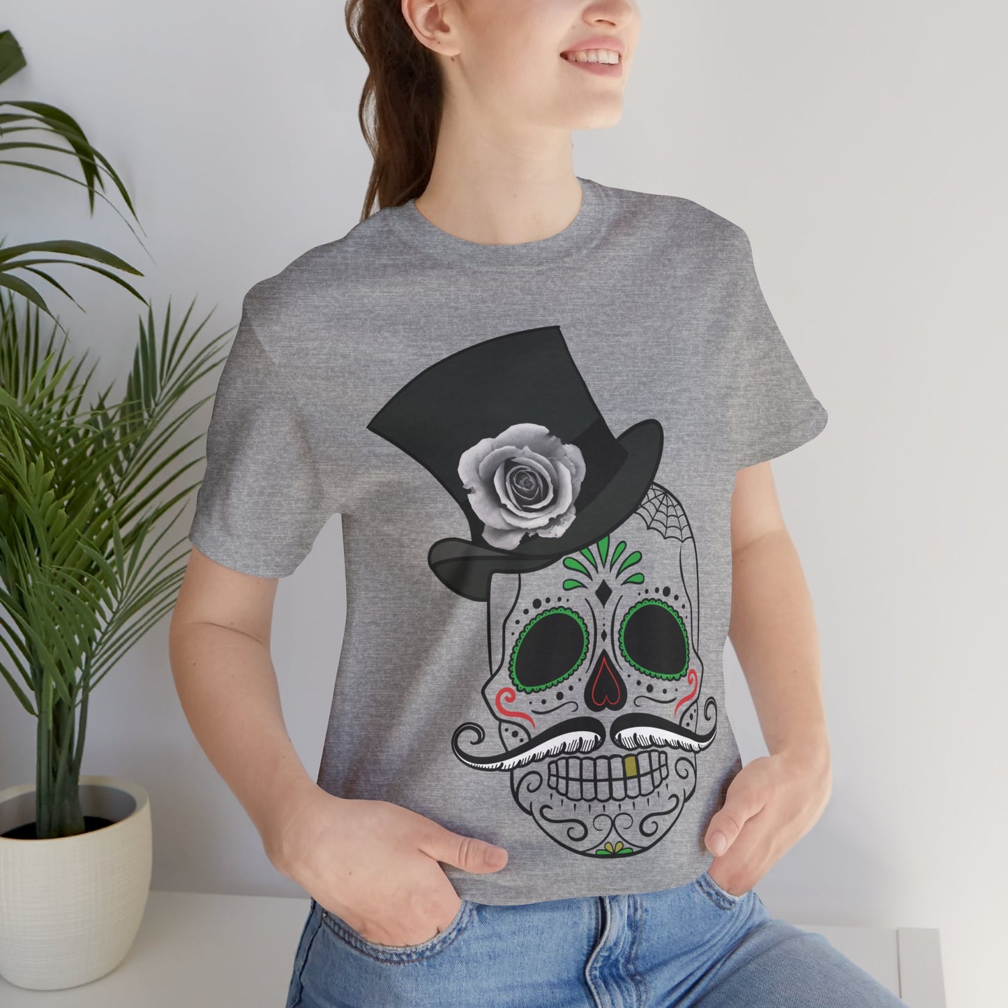 Unisex-T-Shirt aus Baumwolle mit Totenkopf