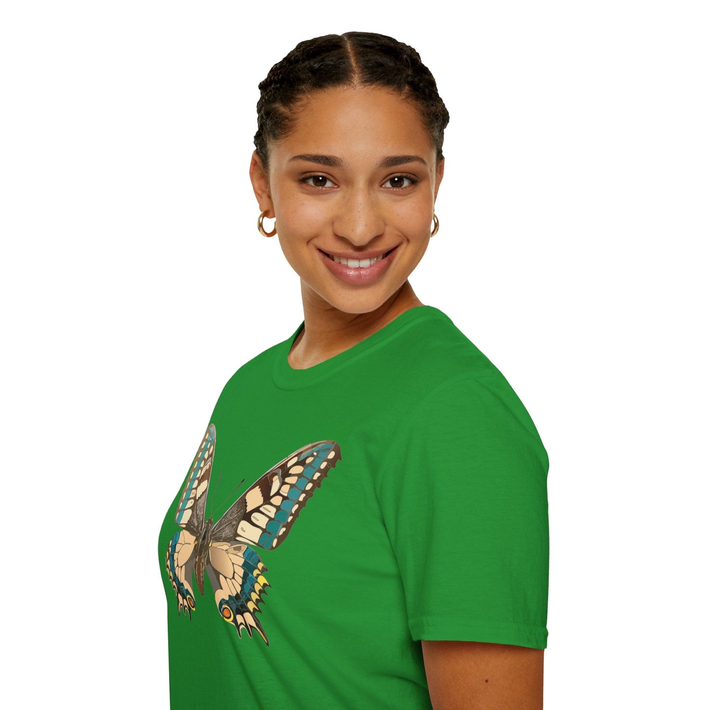 Unisex Butterfly T Shirt Softstyle 64000 Ring Spun Cotton Lightweight Tee Breathable Everyday Comfort
