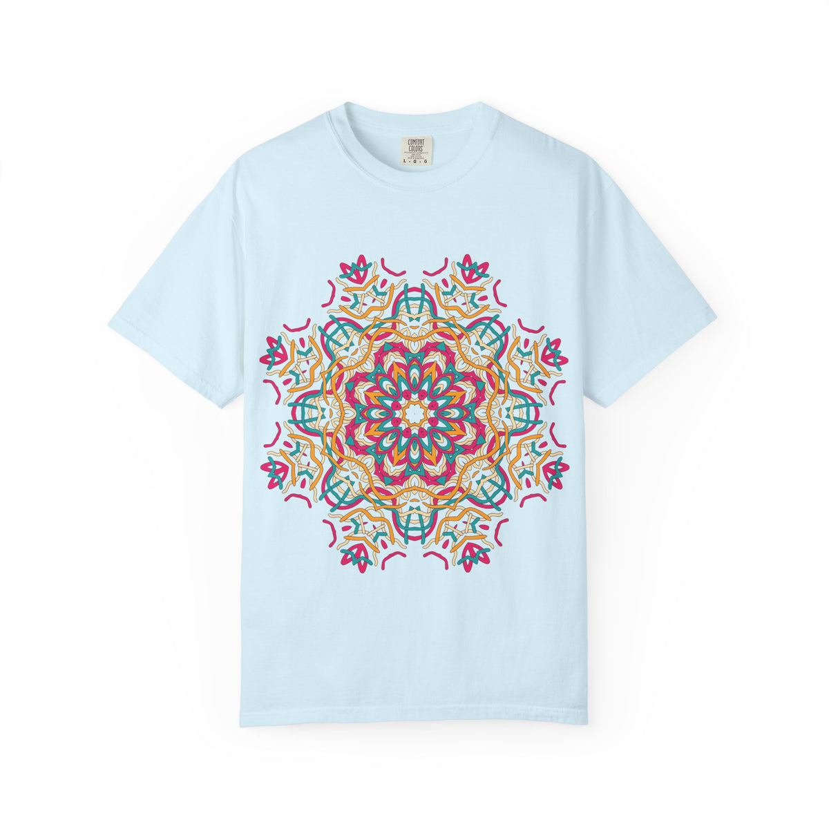 Unisex Garment Dyed Cotton T-Shirt with Mandala Graphic Design