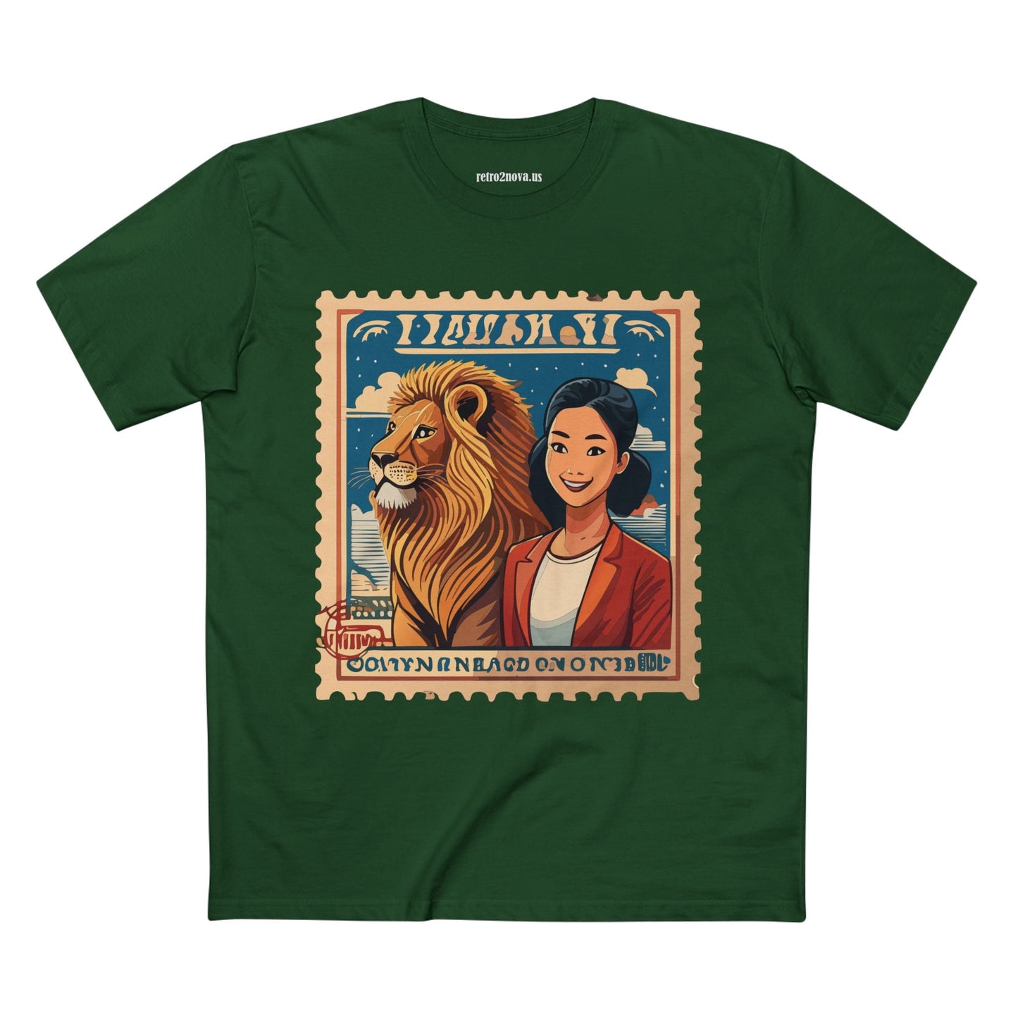 Postage Stamp Shirt PS32 Unisex Premium Cotton Tee With Original Art Design Retro2Nova