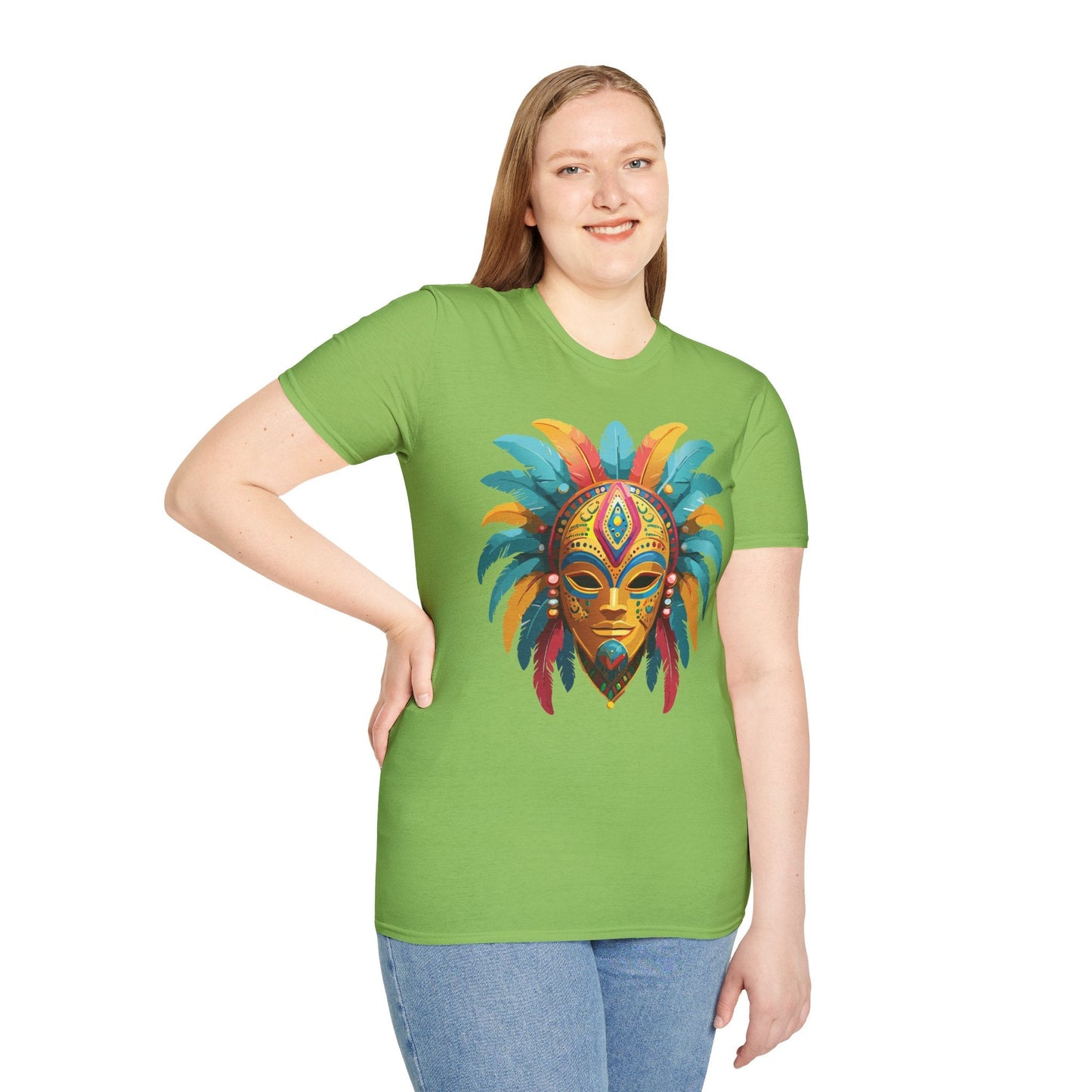 Unisex Mask Tee Shirt Masquerade Design Softstyle Gildan 64000 Comfortable Cotton Tee