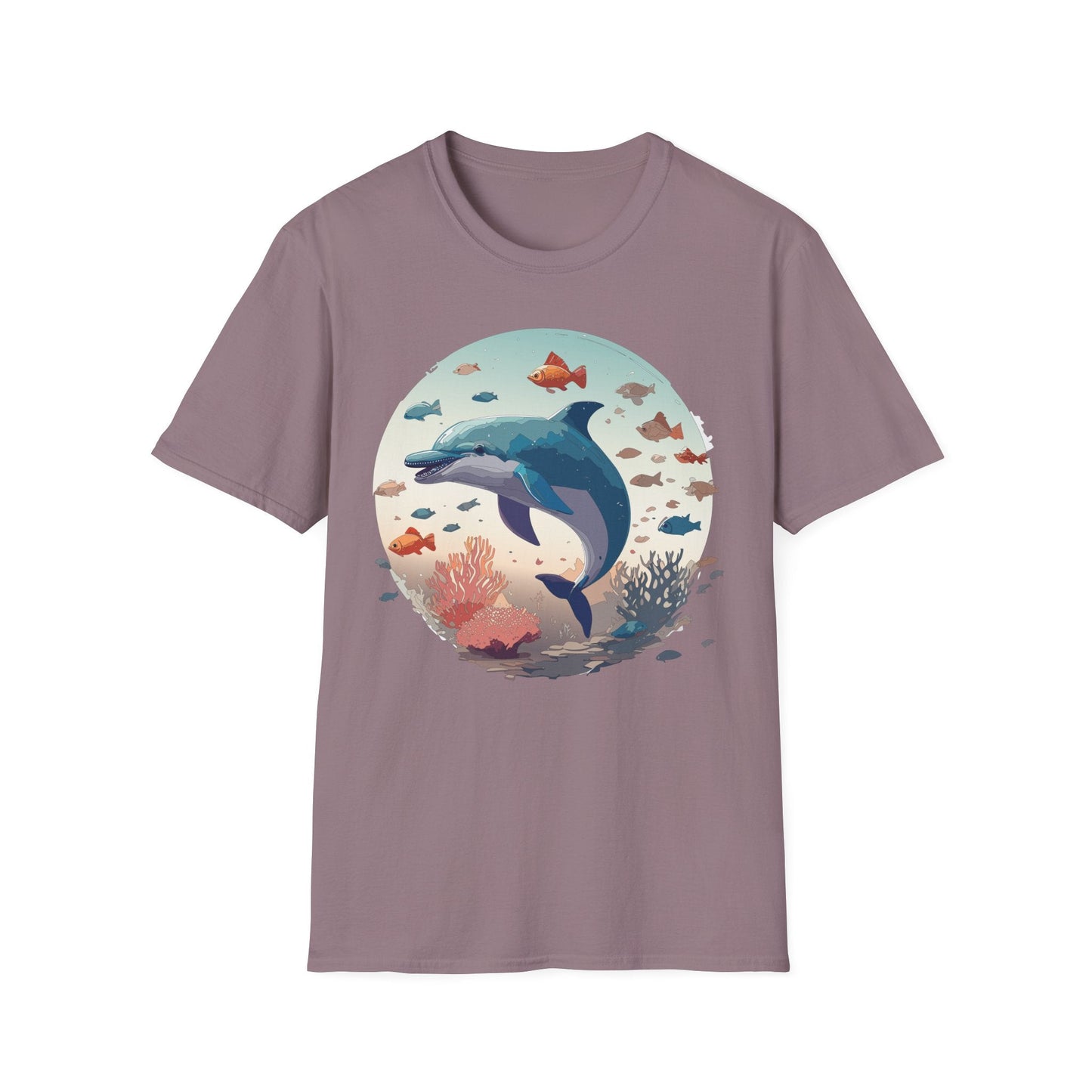 Dolphin Shirt Unisex Softstyle T Shirt Gildan 64000 100 Percent Ring Spun Cotton Lightweight Tee