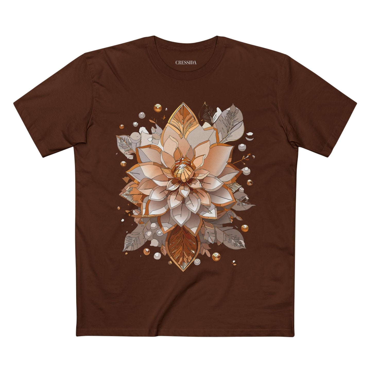 Floral Graphic T-Shirt Unisex 100 Cotton Art Design with Antique Flowers Tee 4