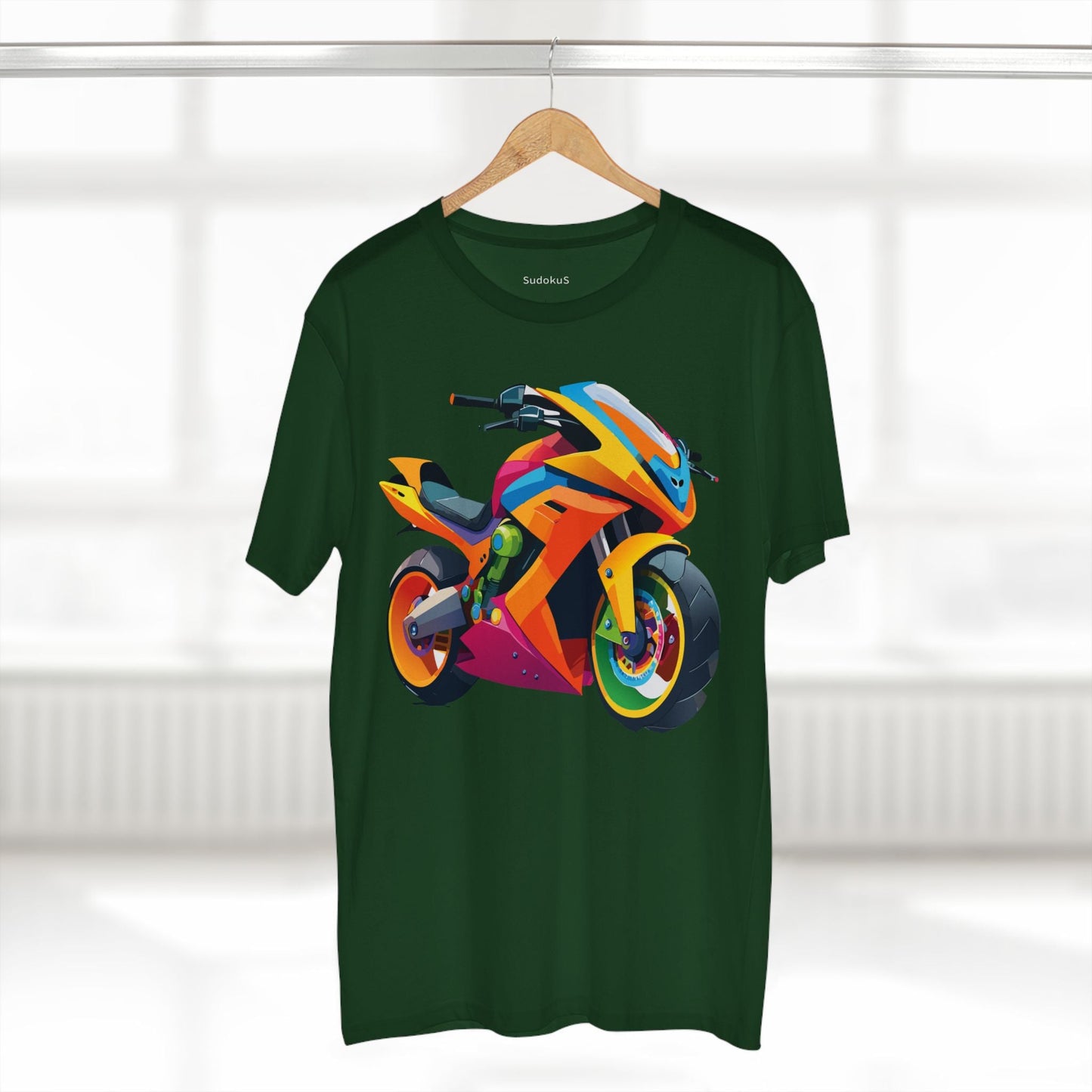 Moto Bike Graphic Unisex 100 Cotton Staple Tee 8