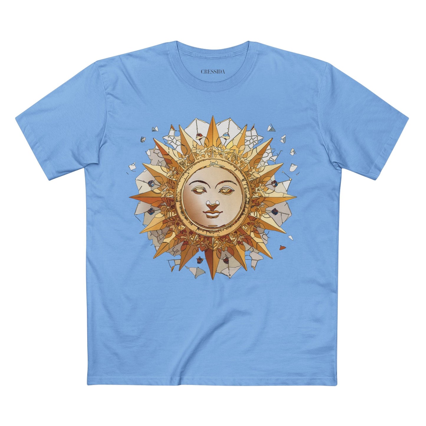 Gold Sun Graphic Unisex 100 Cotton T-Shirt with Golden Art Design 19