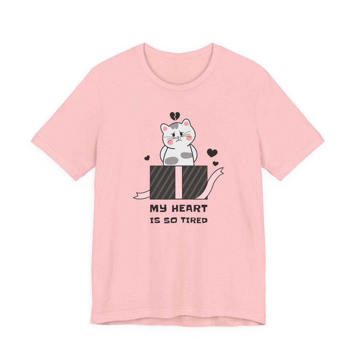 Cat Heart  Love Graphic Tee Shirt - Bella+Canvas Unisex 100 Cotton