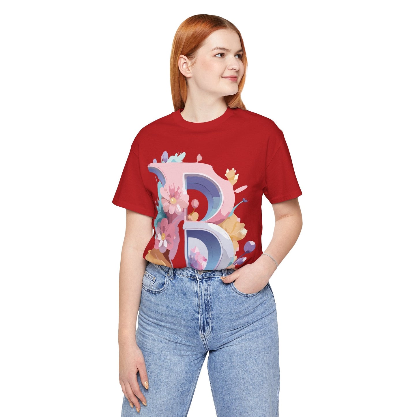 Letter B Shirt Graphic Tee Unisex Vintage Inspired Artwork Adelpha Art Design Short Sleeve