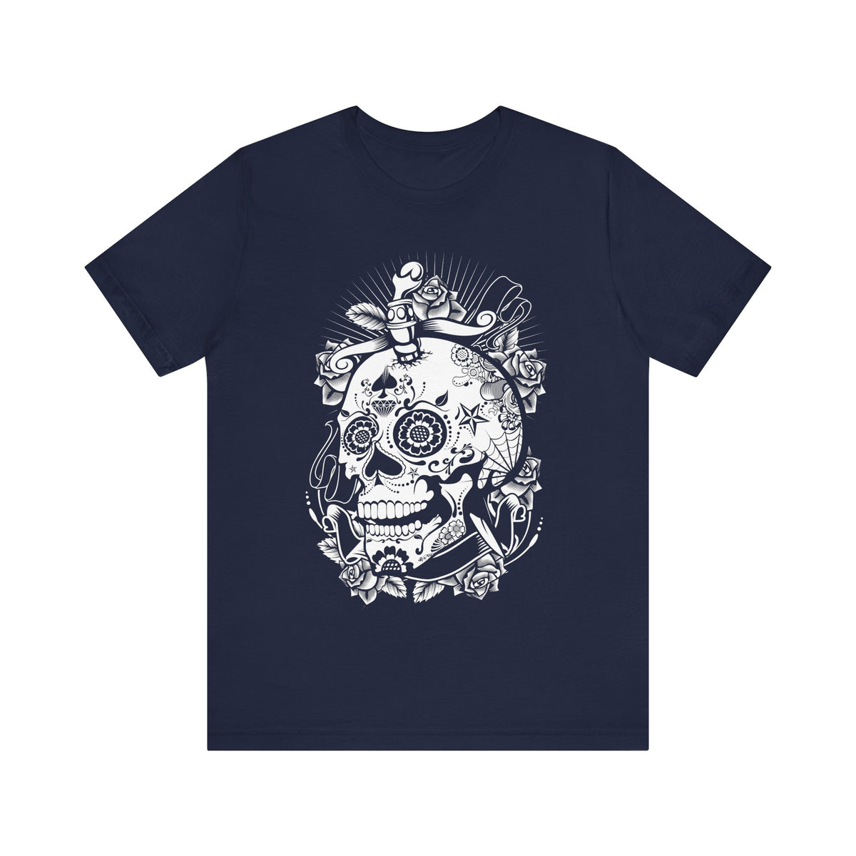 Skull Graphic Unisex Cotton Bella+Canvas Tee with Art Design