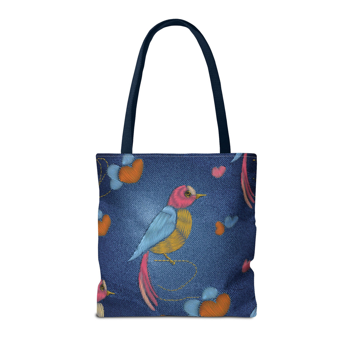 Denim Fabric Imitation Print Unisex Canvas Bag Poly Spun 3 Sizes Tote Bag 194-1