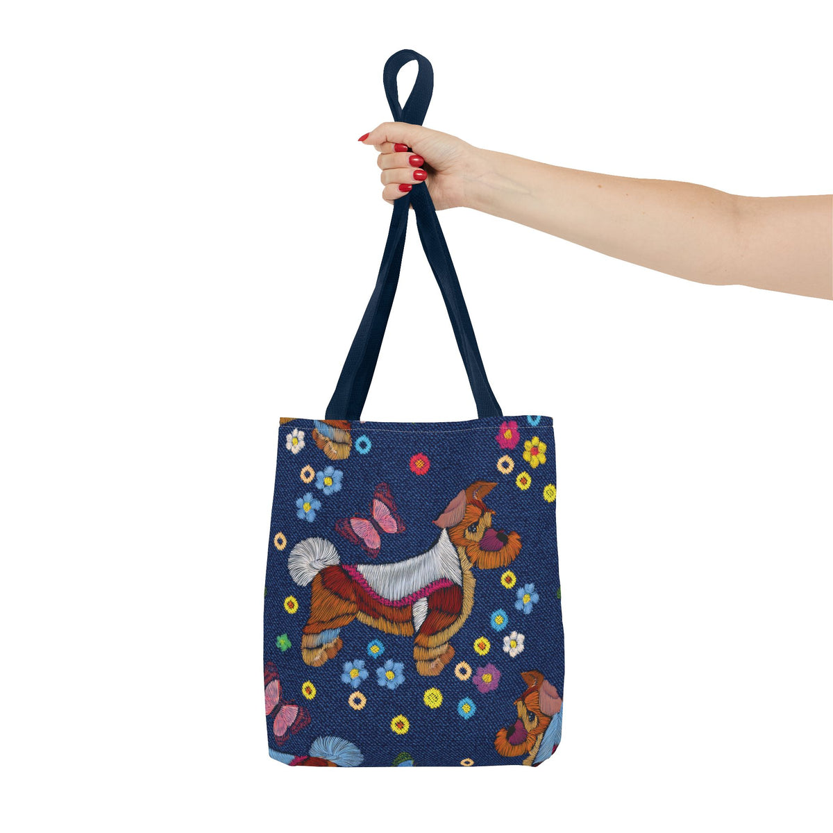 Denim Fabric Imitation Print Unisex Canvas Bag Poly Spun 3 Sizes Tote Bag 191-8