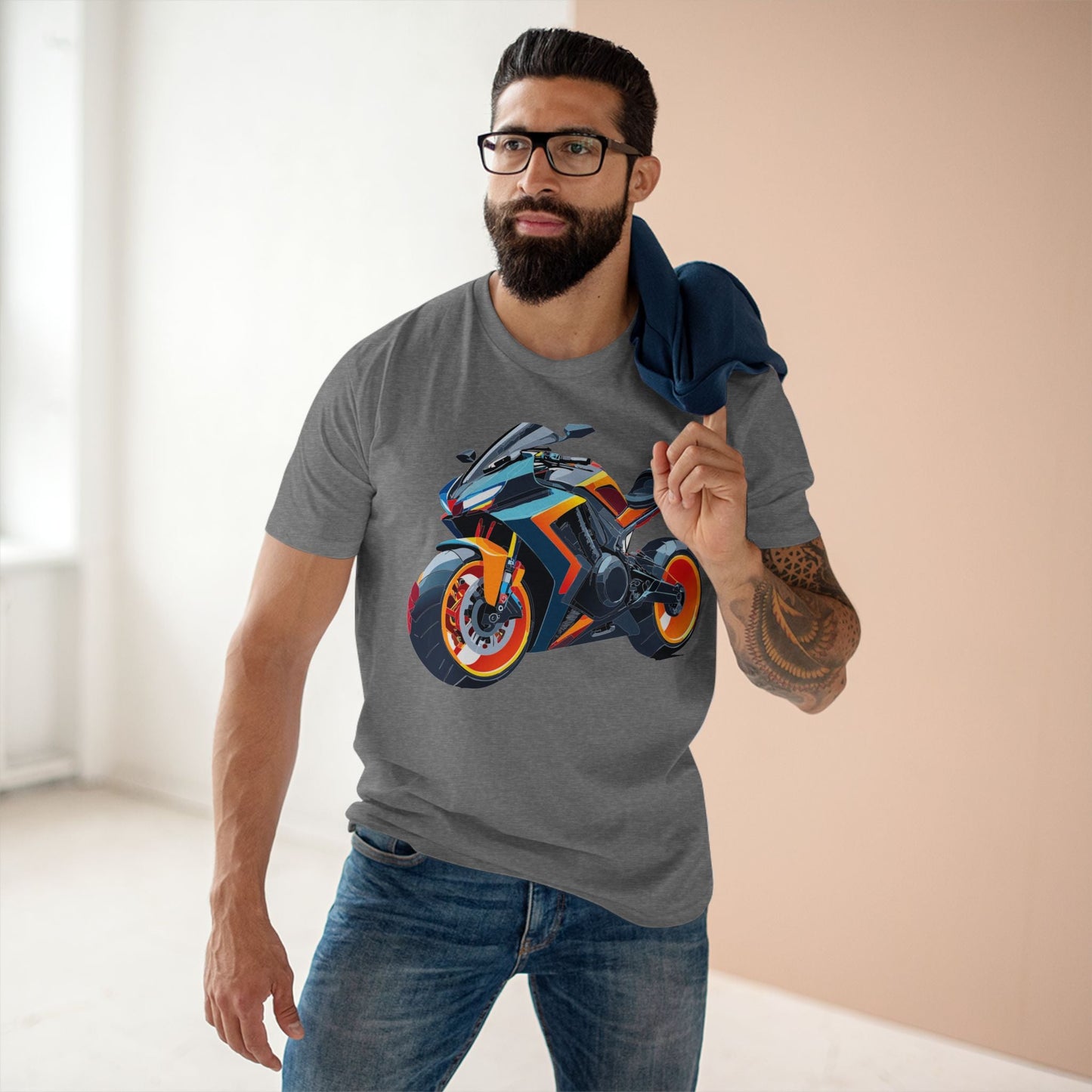 Moto Bike Graphic Unisex 100 Cotton Staple Tee 26