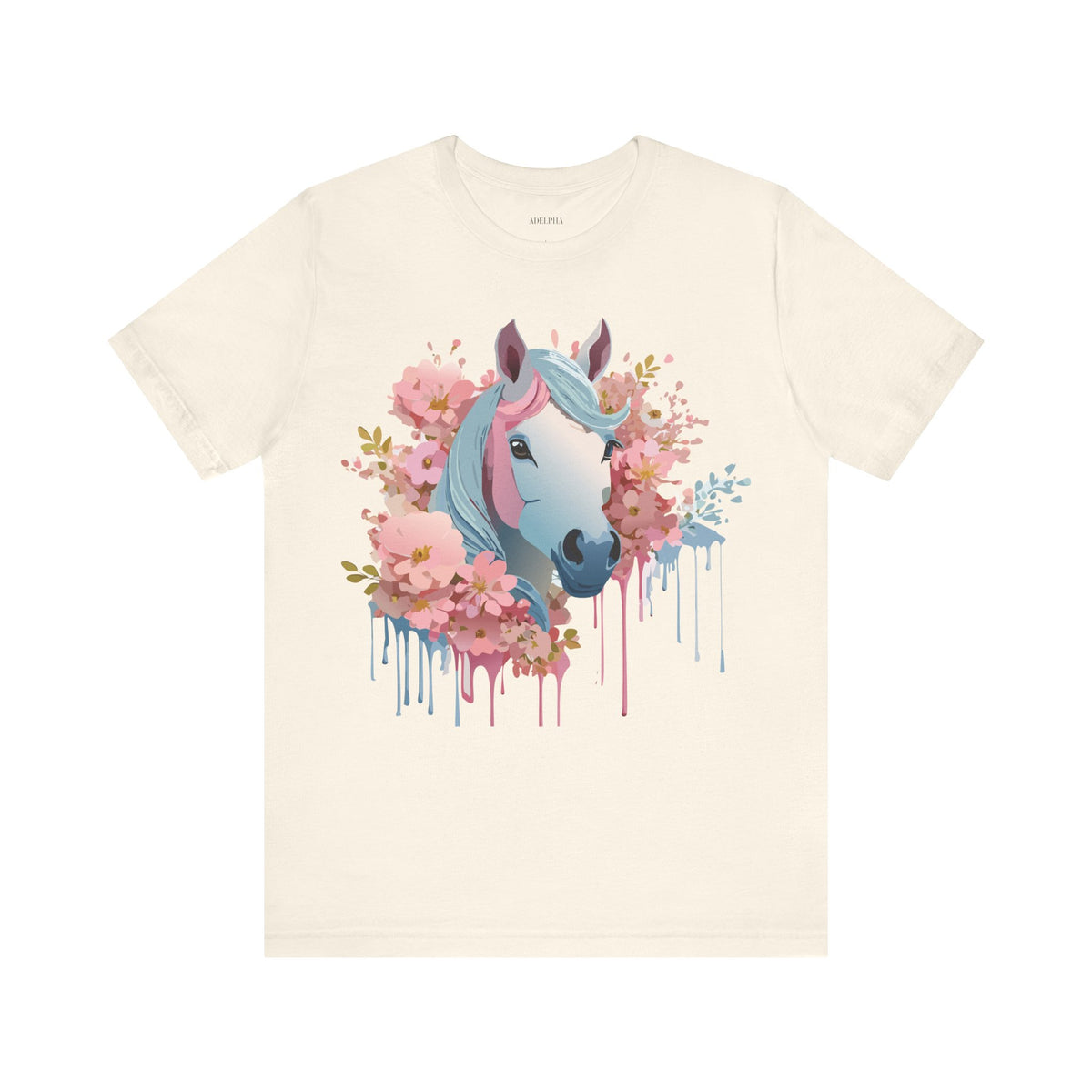Horse Graphic Unisex Cotton Bella+Canvas Tee with Art Animal Design e31