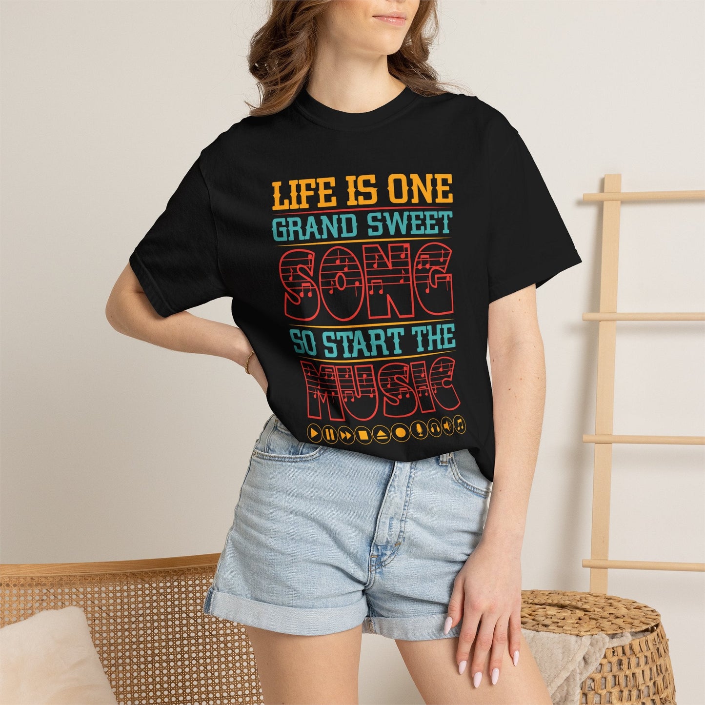 Music Graphic Design Unisex Cotton T-shirt 023
