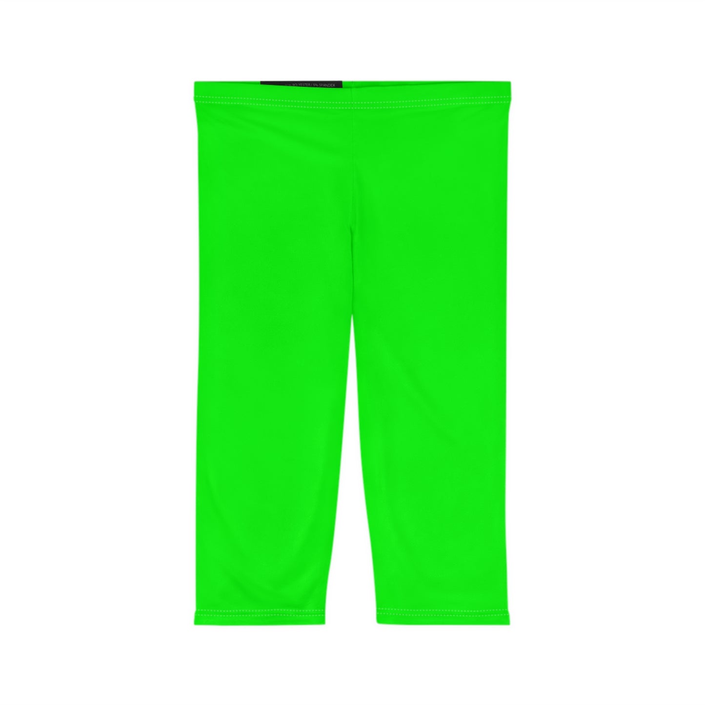 Lime Color Women's Brushed Suede Poly Span Casual Capri Leggings XS-2XL