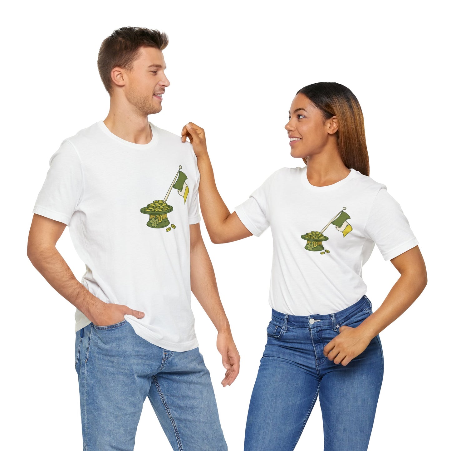 Camiseta unisex de algodón con estampados de la suerte