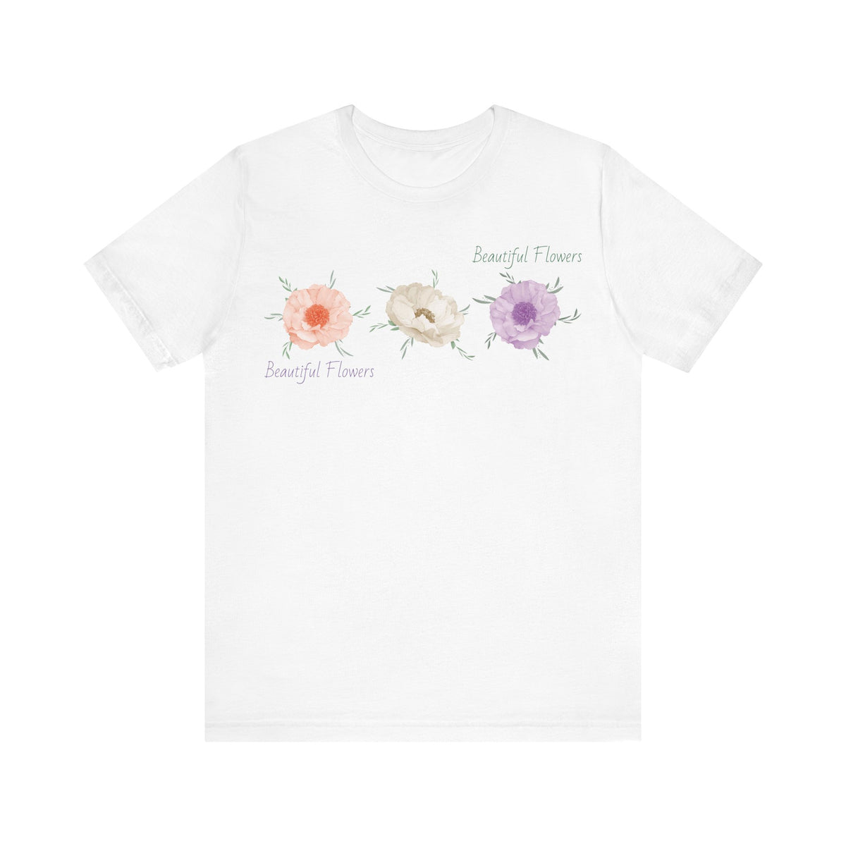 Floral Graphic Tee Shirt - Bella+Canvas Unisex 100 Cotton 50