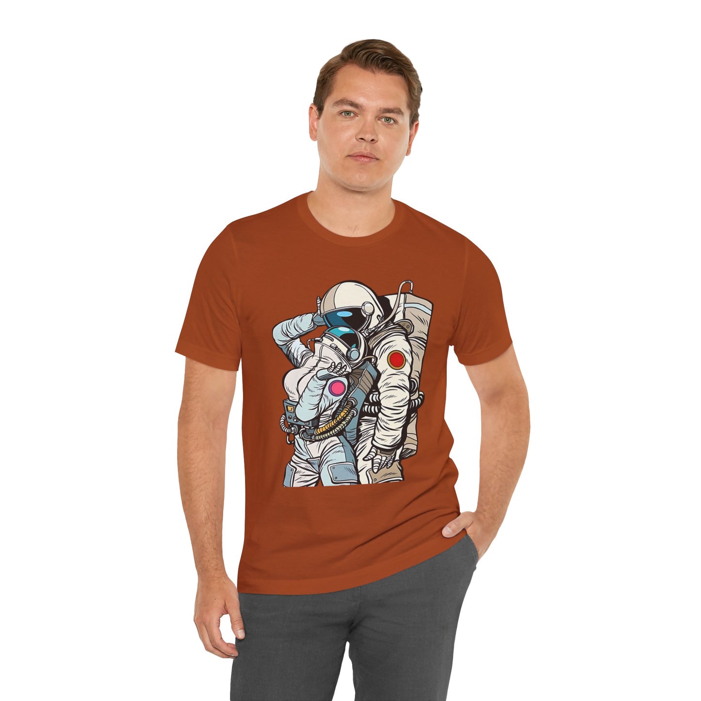 Unisex Astronaut T-shirt, Space Lovers Tee, Cosmic Top, Astronaut Graphic Tee, Cosmos Graphic T-Shirt, Love Shirt Art T-Shirt