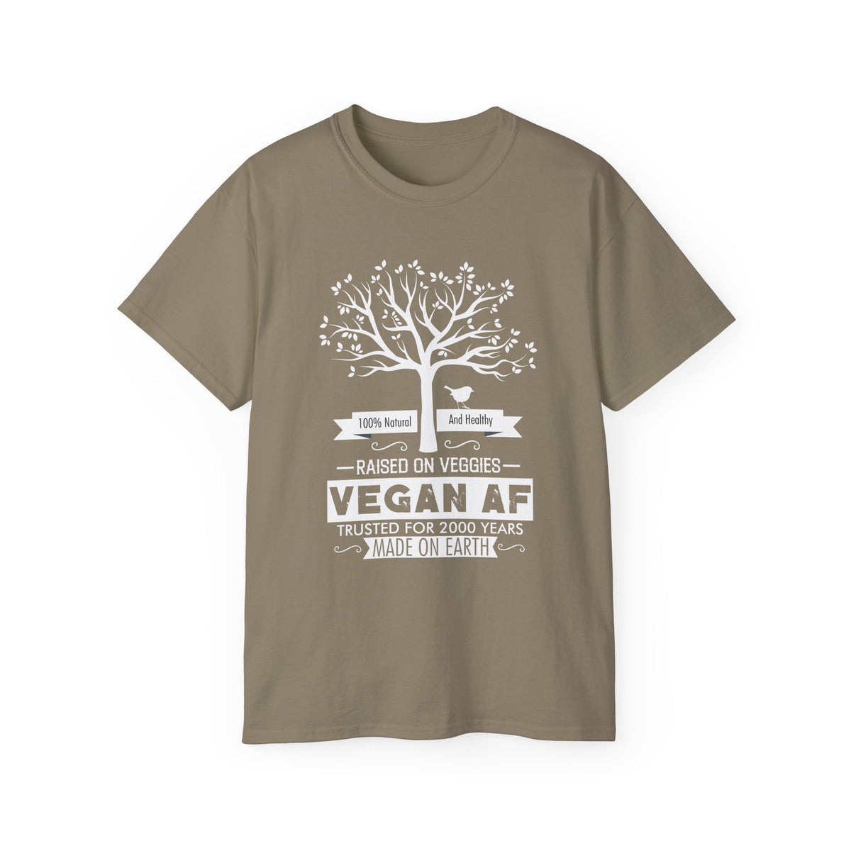 Vegan AF Tree Graphic Tee | Raised on Veggies, 100% Natural Shirt