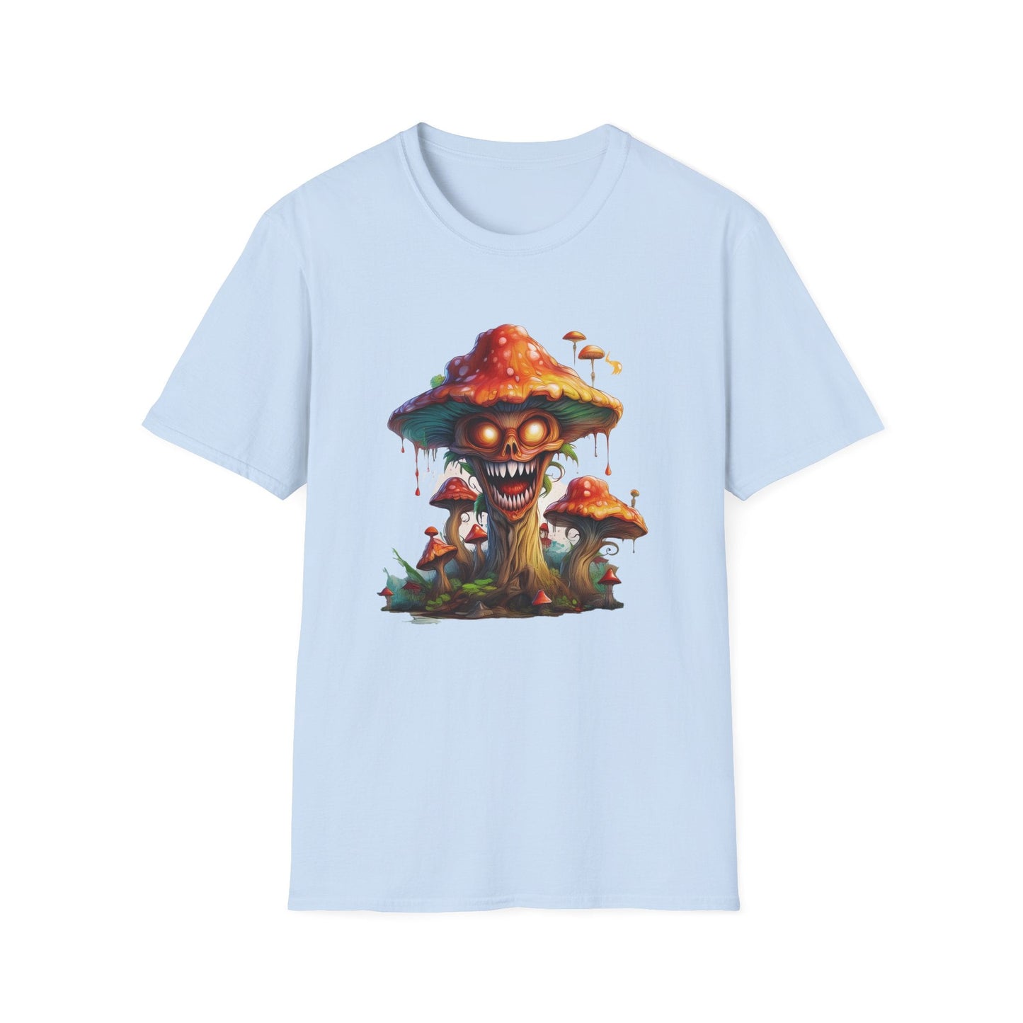 Mashroom Tee Shirt Unisex Softstyle 64000 100% Ring Spun Cotton with Funny Mushroom Artwork