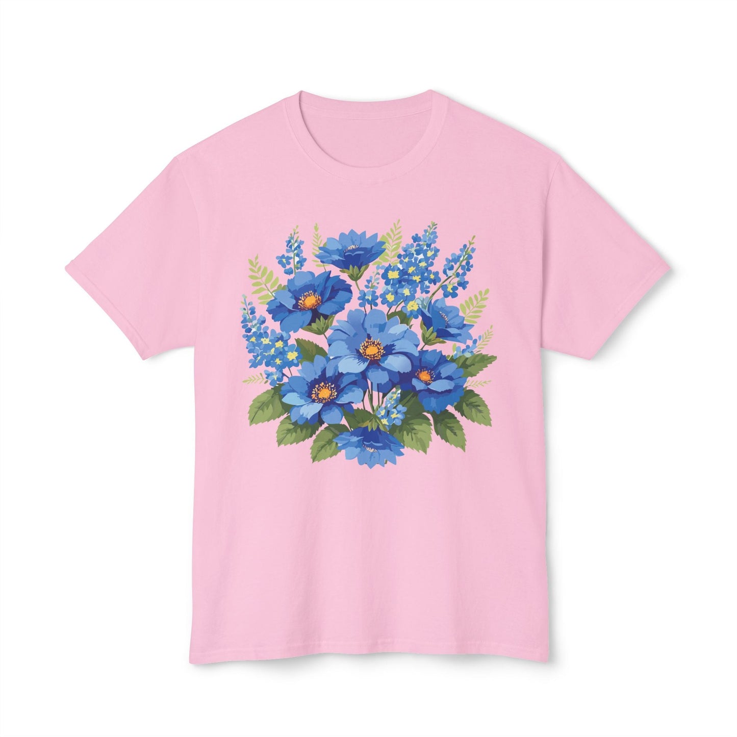 Unisex Floral Art T Shirt Cotton Tee With Vintage Flowers Art Print Breathable USA Made