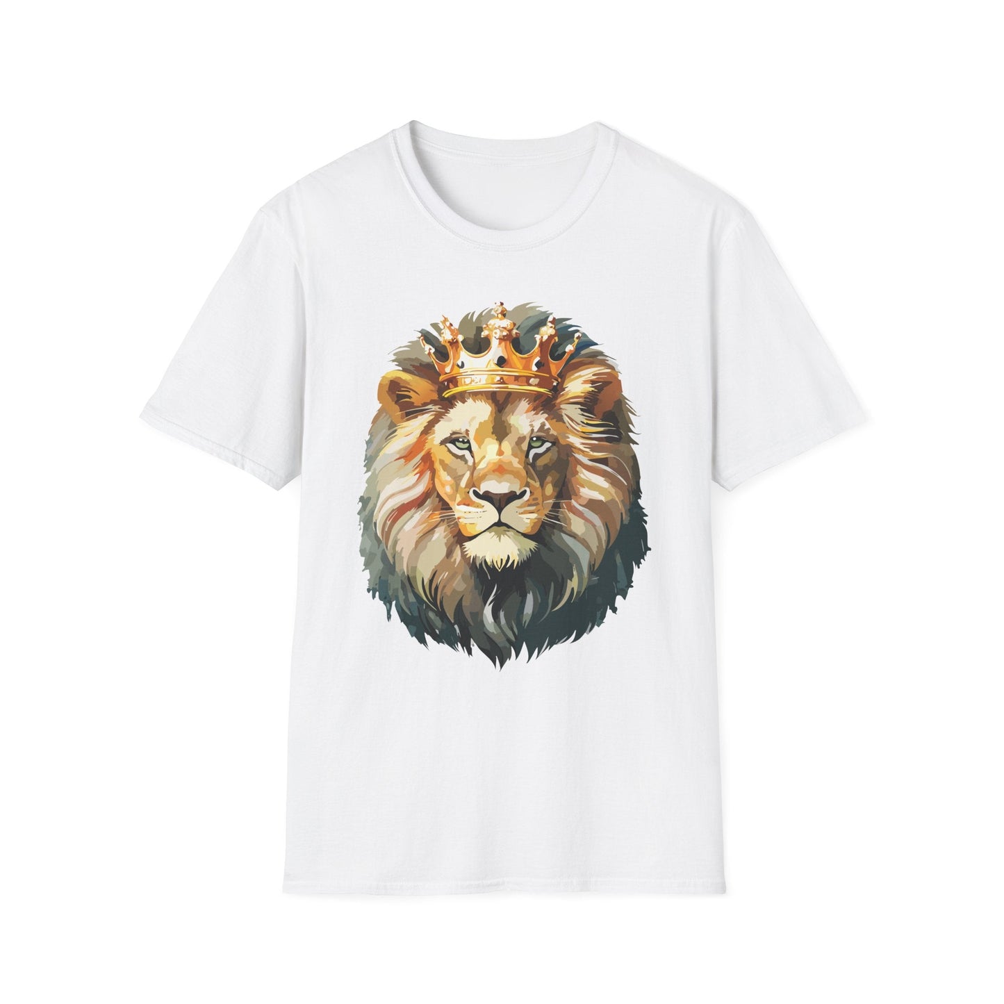 Unisex Lion Print T Shirt Softstyle 64000 One Hundred Percent Ring Spun Cotton