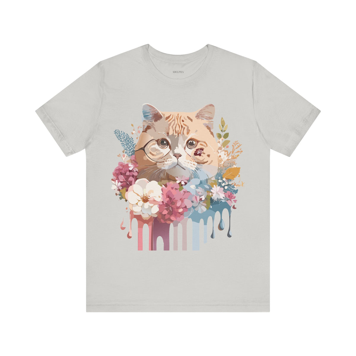 Cat Graphic Unisex Cotton Bella+Canvas Tee with Art Animal Design d05