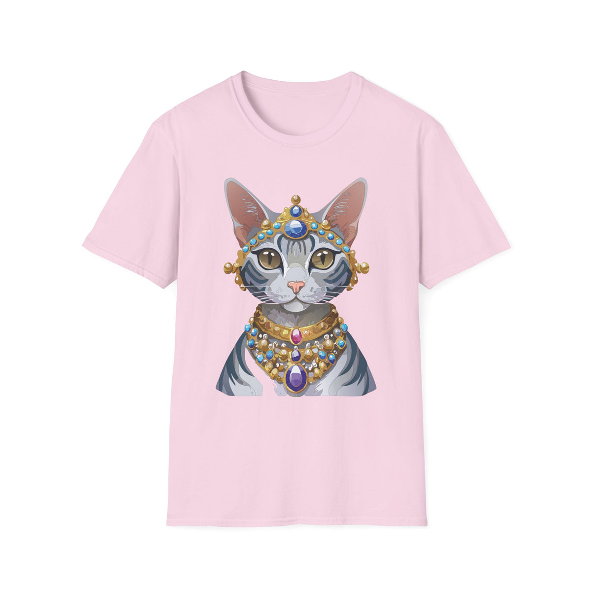 Regal Jewel-Studded Cat Tee | Cat T-Shirt