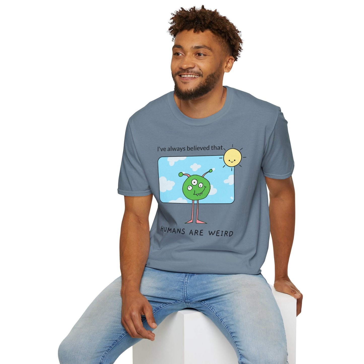 Alien Cartoon Humans Are Weird TShirt