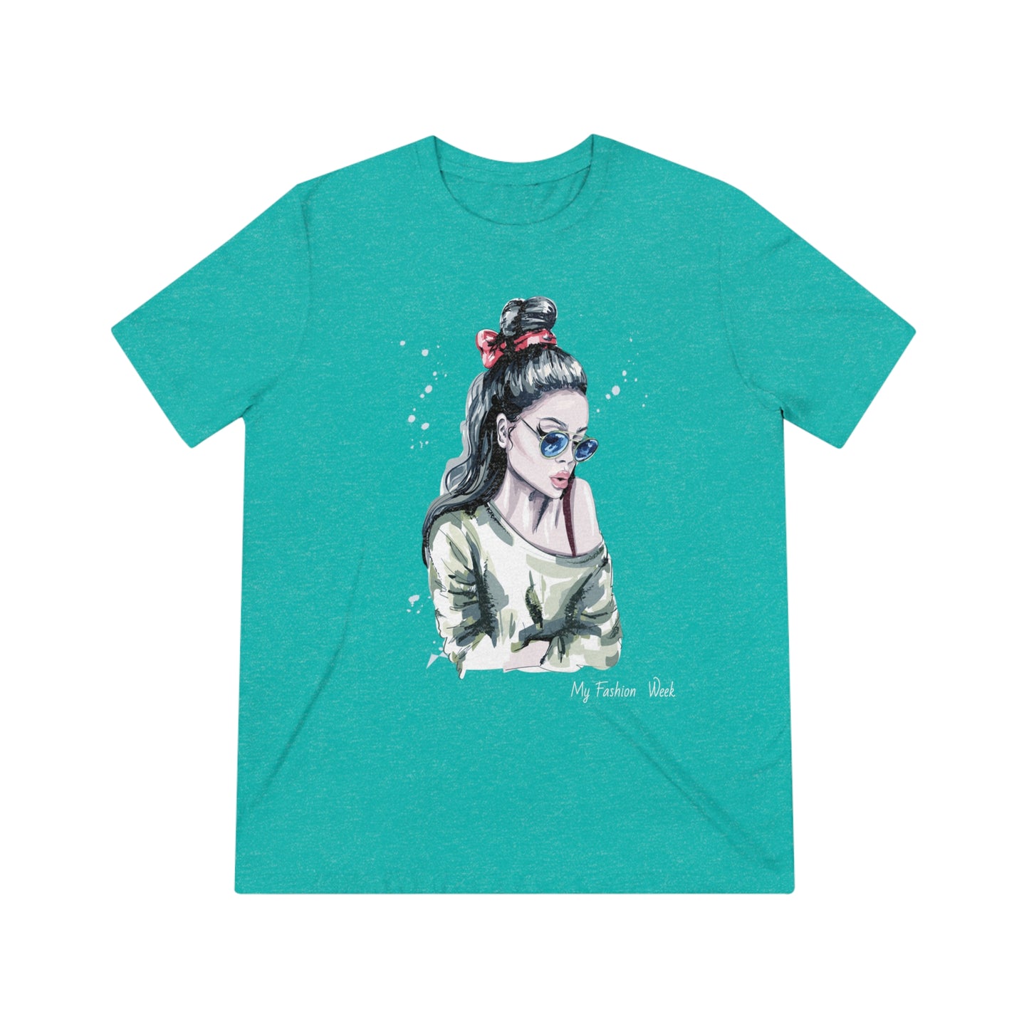 T-shirt tri-mélange avec motif artistique