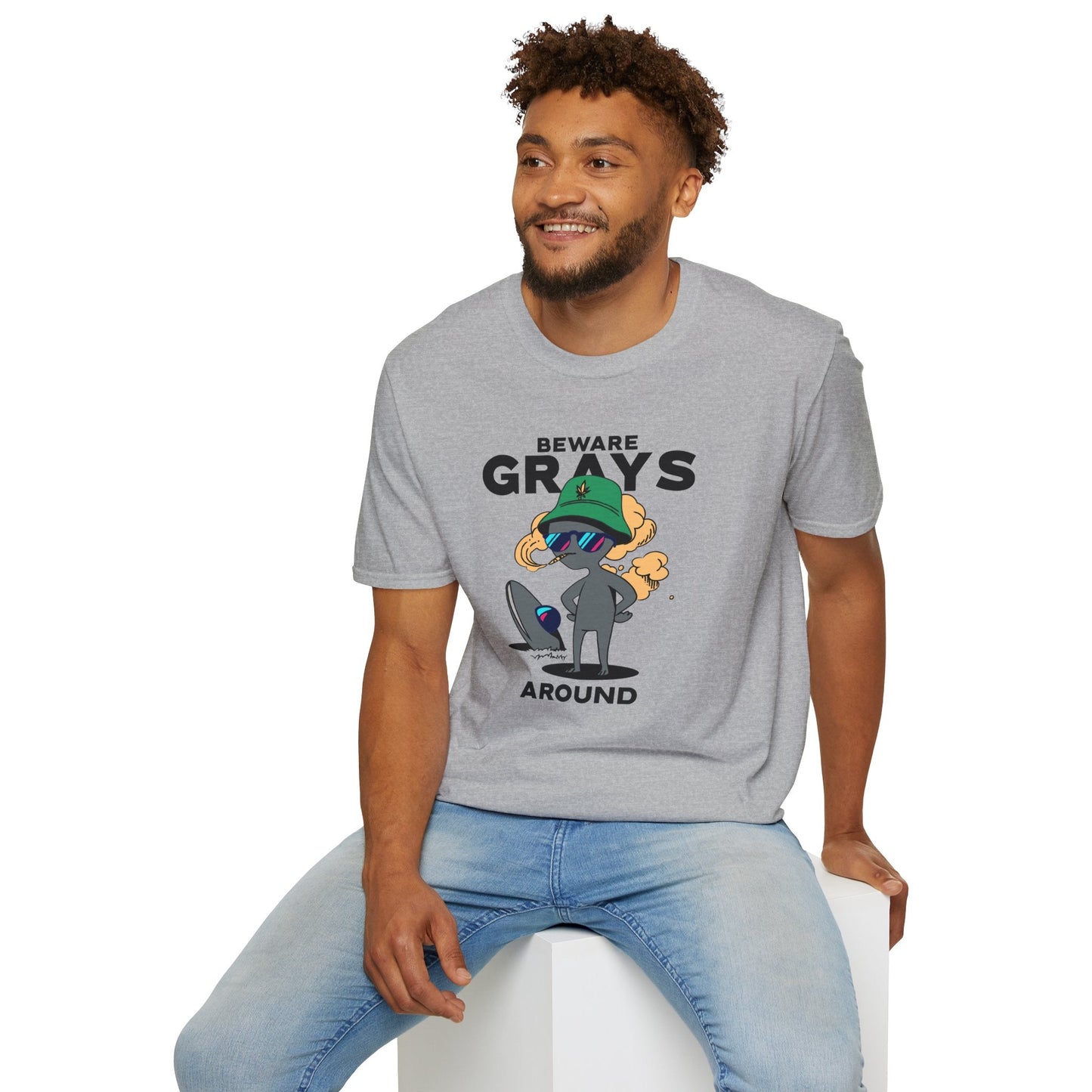 Funny Aliens UFO Graphic Unisex Cotton T-Shirt  18