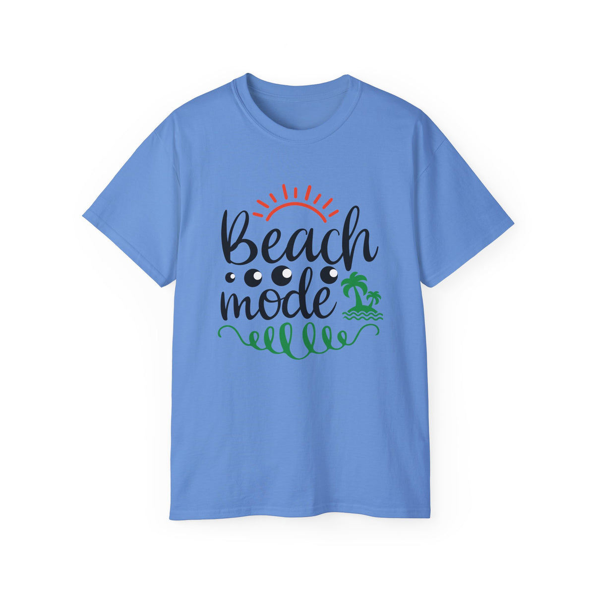 Beach Mode Tee | Palm Tree Sun Wave Graphic