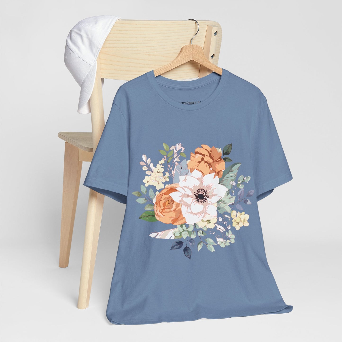 Unisex Floral Shirt Jersey Short Sleeve Tee Lightweight Breathable Flowers Collection Retro2Nova