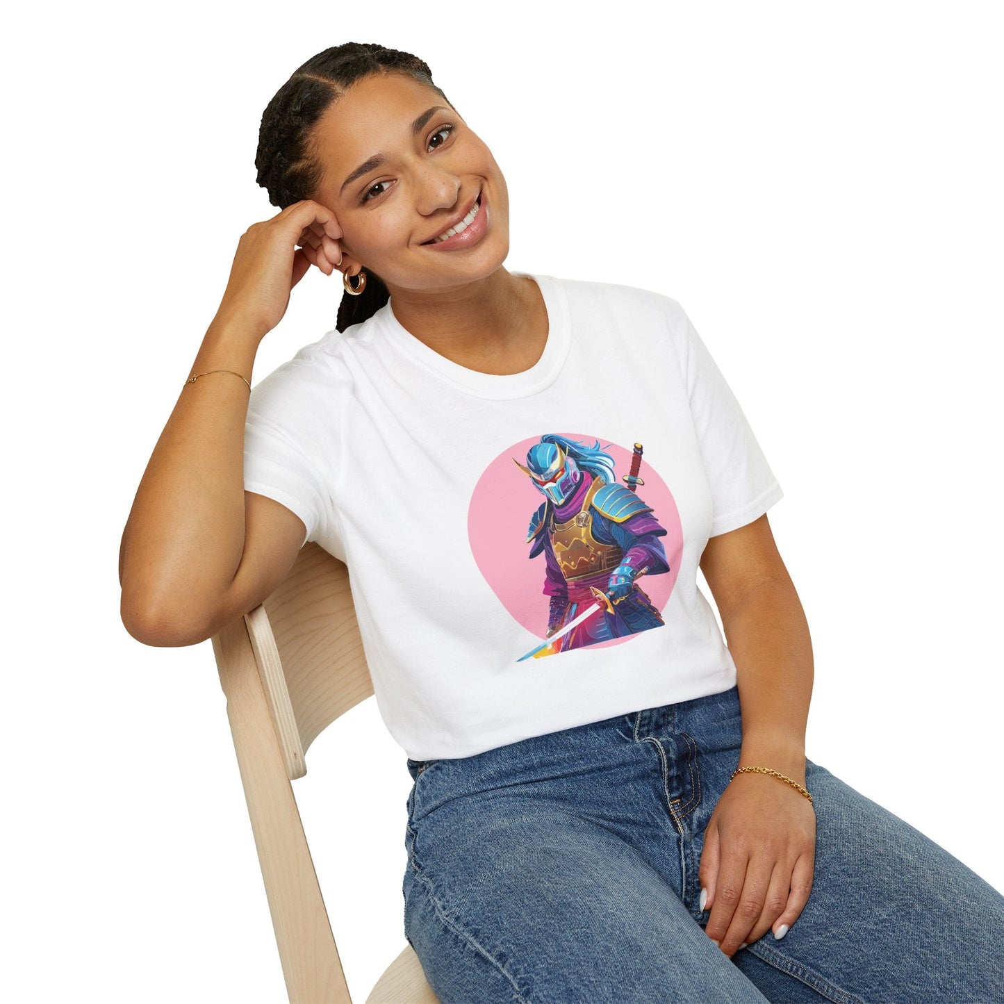 Samurai Themed Unisex Softstyle Tee Shirt Gildan 64000 100 Percent Ring Spun Cotton