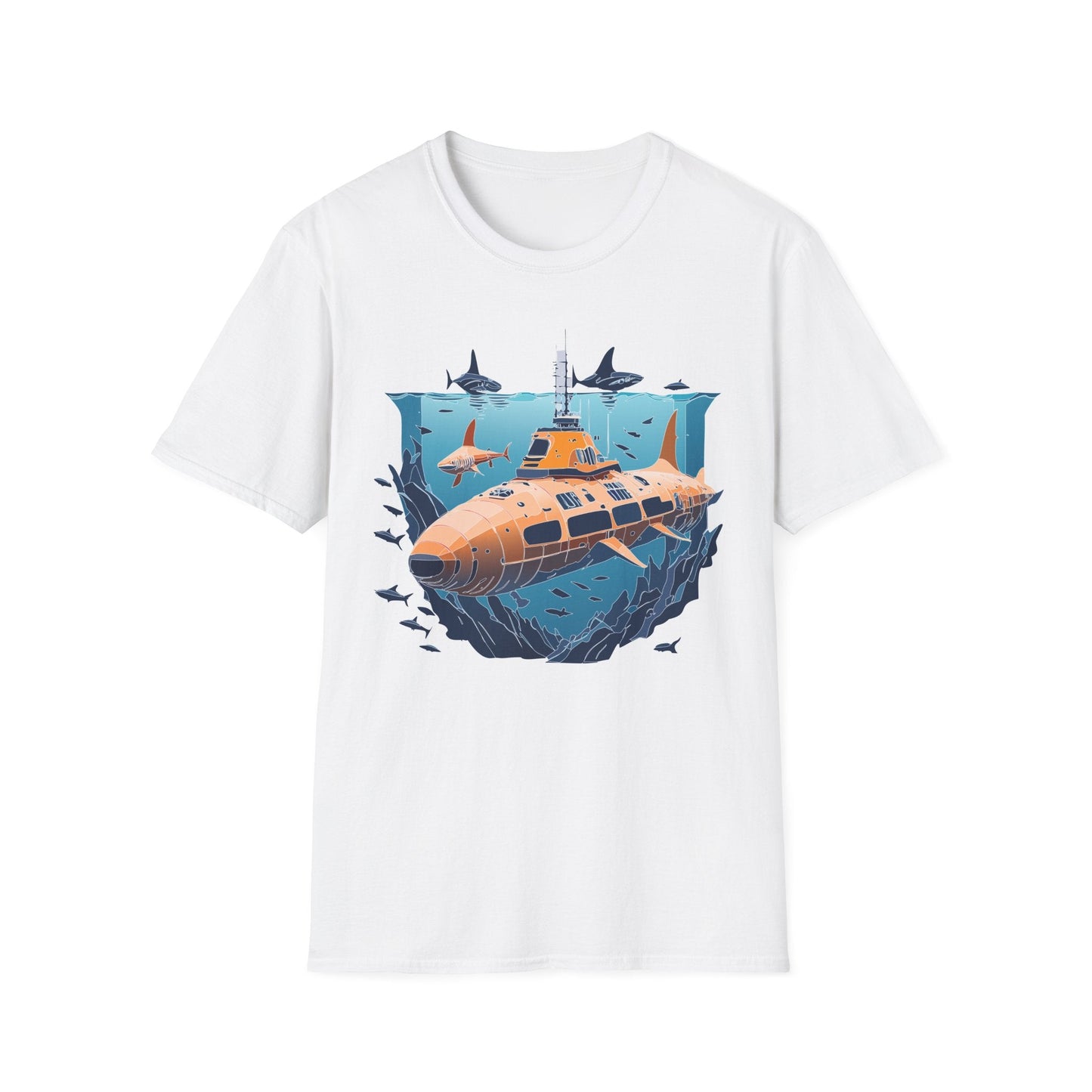 Ocean T Shirt Unisex Gildan Softstyle 64000 Ocean Theme Tee 100 Percent Cotton Fabric