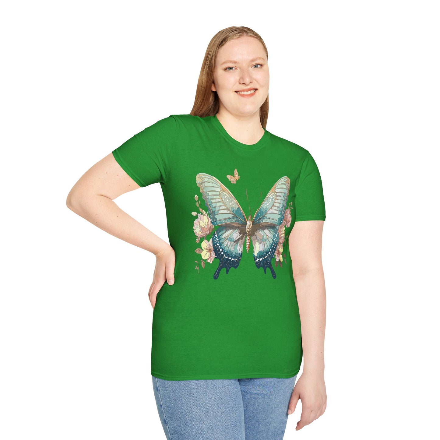 Butterfly Print Unisex T Shirt Monarch Design Softstyle 64000 Gildan Cotton Tee Quality