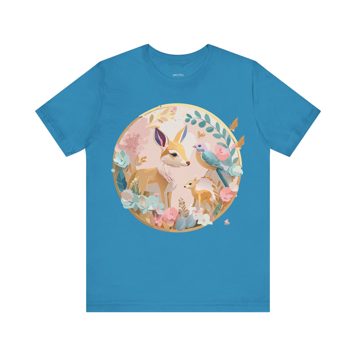 Medallion Graphic Unisex Cotton Bella+Canvas Tee with Art Design d82