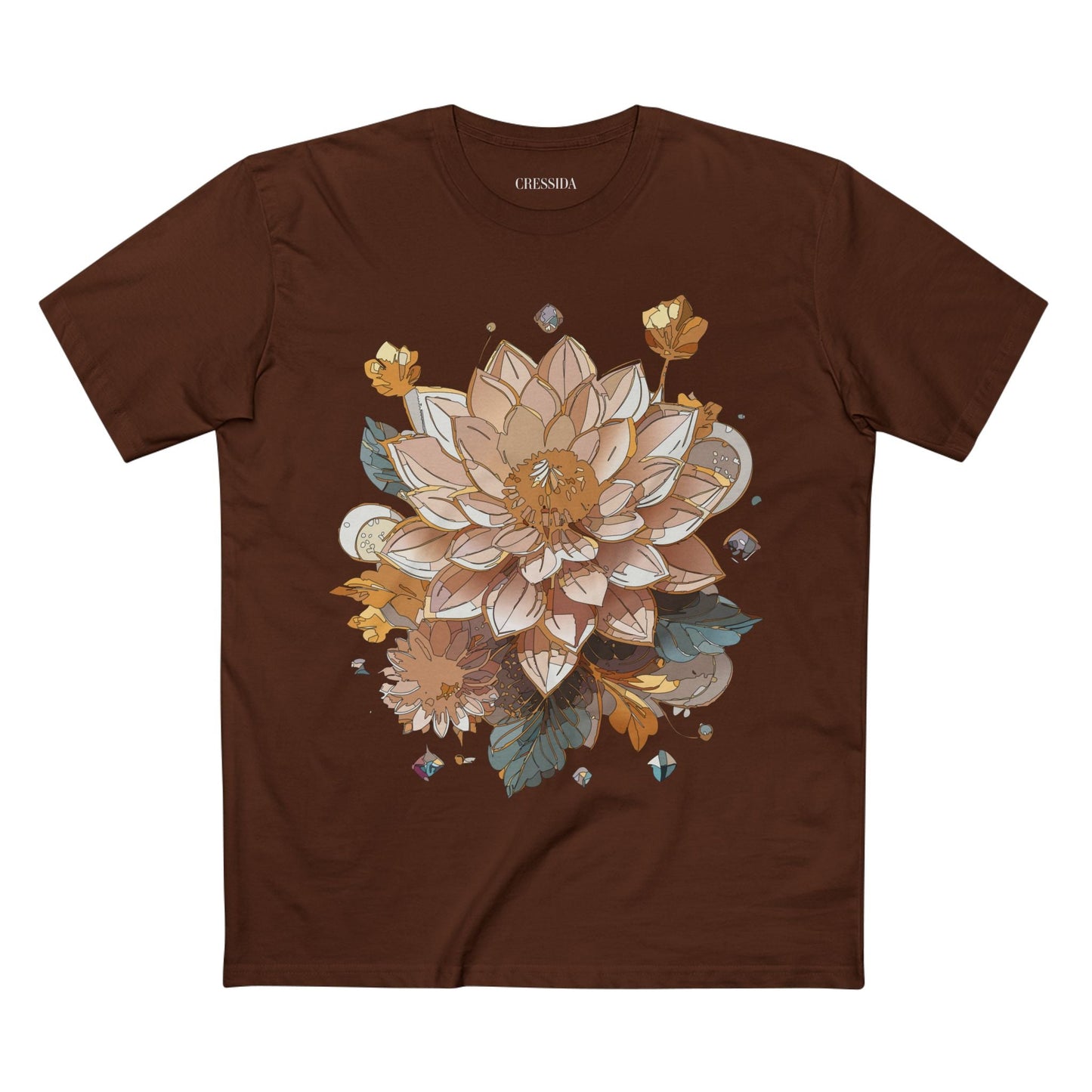 Floral Graphic T-Shirt Unisex 100 Cotton Art Design with Antique Flowers Tee 9
