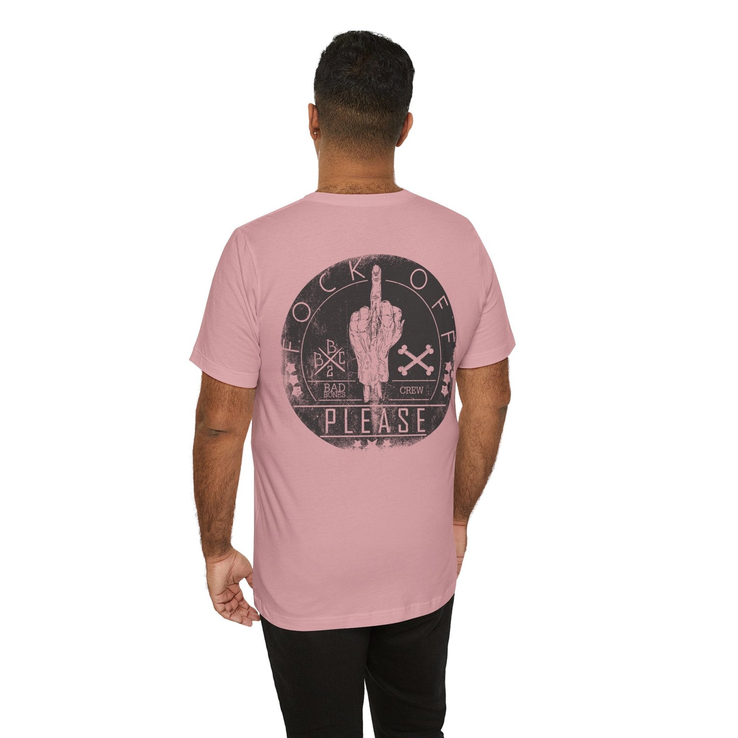 Middle Finger Skull Graphic Design Unisex Cotton T-Shirt A-11