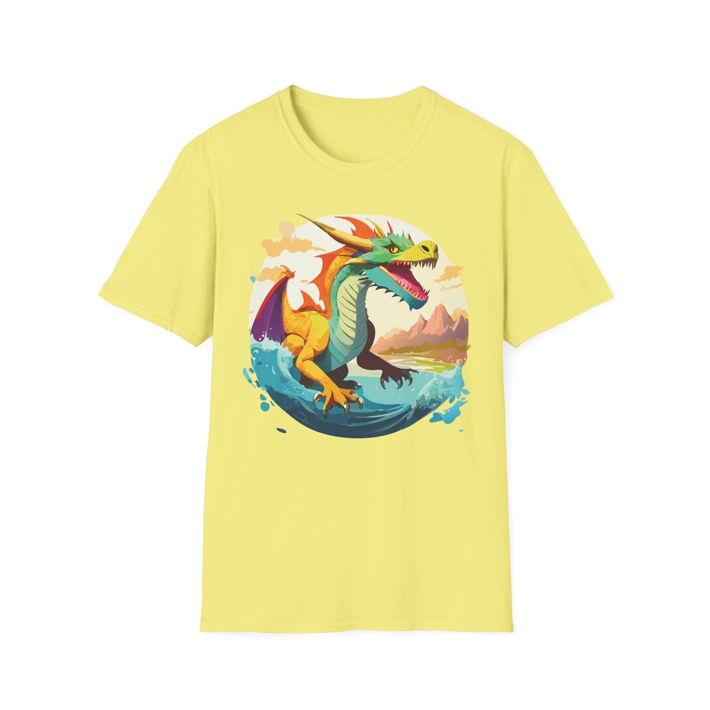 Dragon T Shirt Unisex Animal Print Dragon Shirt Gildan Softstyle Cotton Tee 64000