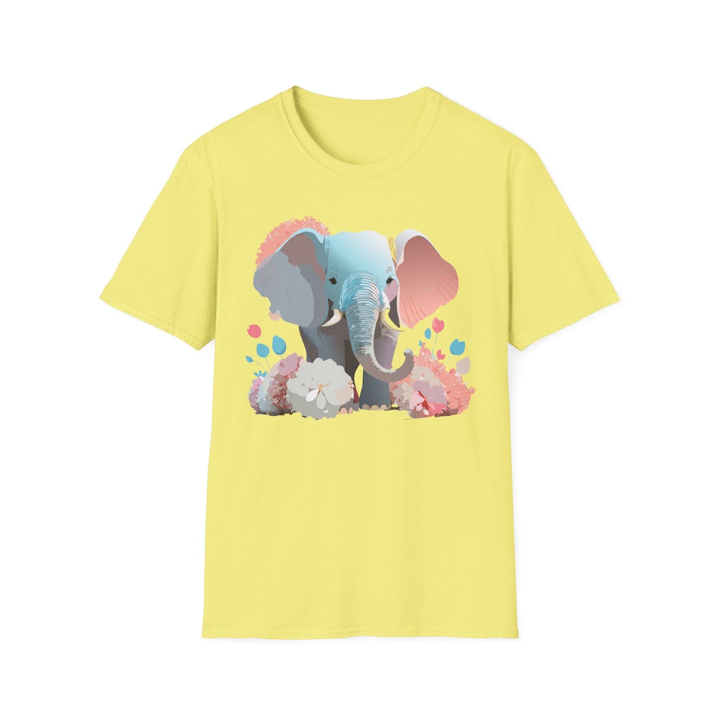Elephant T Shirt Unisex Softstyle Graphic Tee With Elephant Animation Animal Print