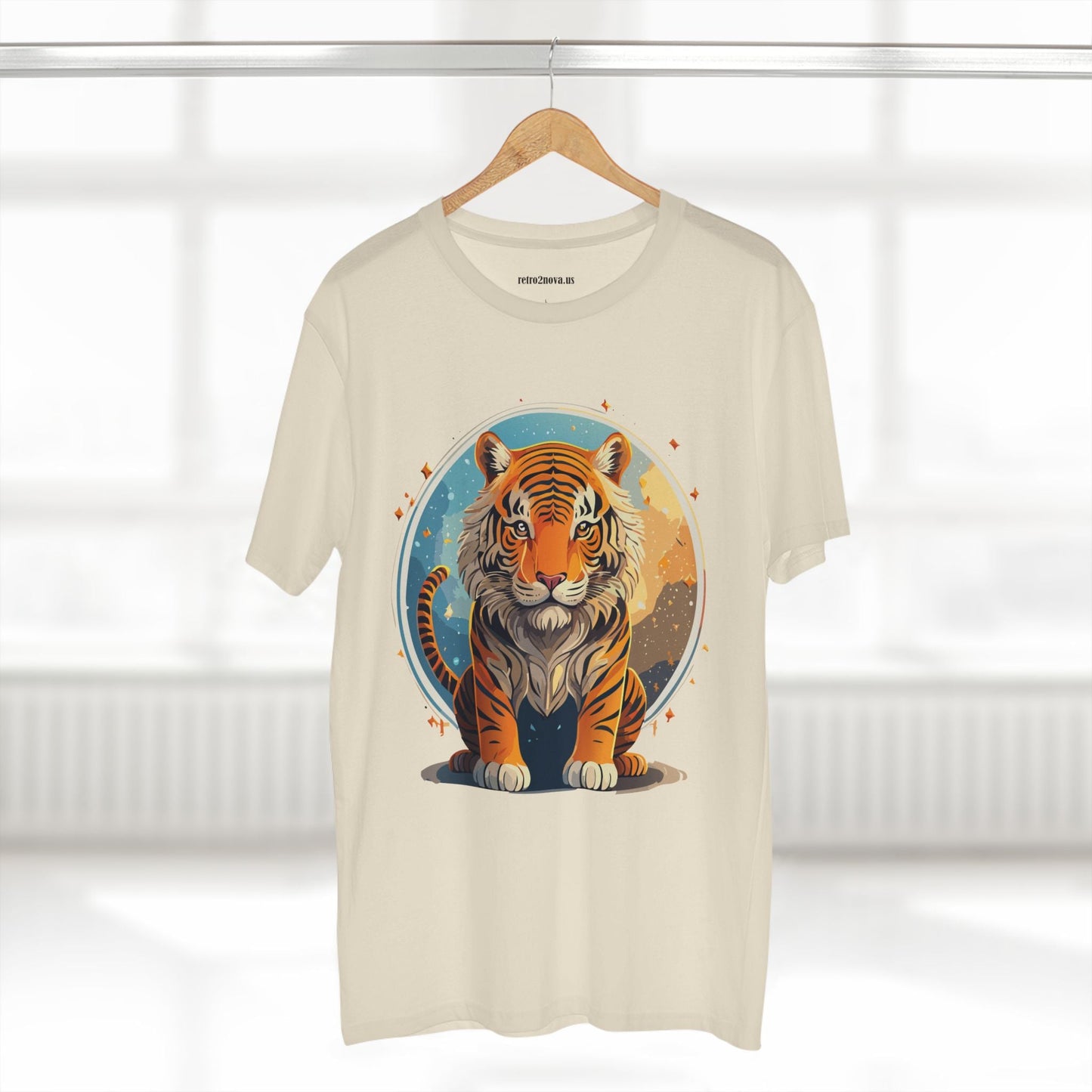 Unisex Premium Cotton Staple Tee With Original Tiger Art Design From Retro2Nova Art Collection For Everyday Comfort