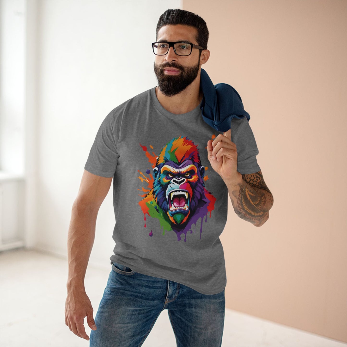 Gorilla Graphic Unisex 100 Cotton Staple Tee with Animal Design Artwork 8