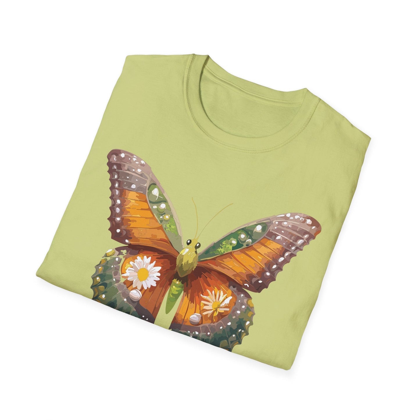Butterfly T Shirt Unisex Monarch Shirt Gildan Softstyle 64000 100 Percent Ring Spun Cotton